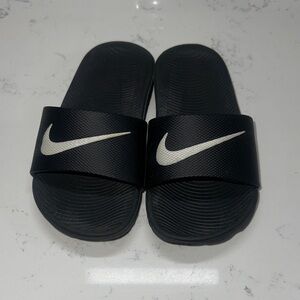 Nike Black and White Slide Sandals
